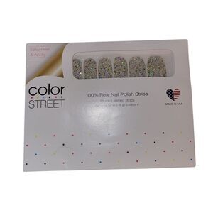 Color Street Silver Glitter Nail Strips Festive Glam